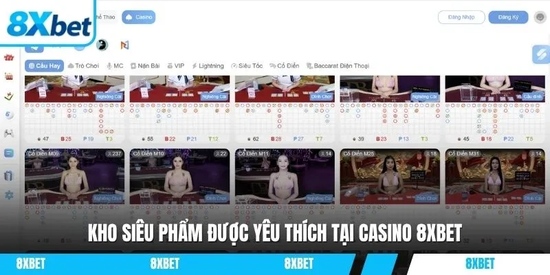 Kho siêu phẩm được yêu thích tại Casino 8xbet