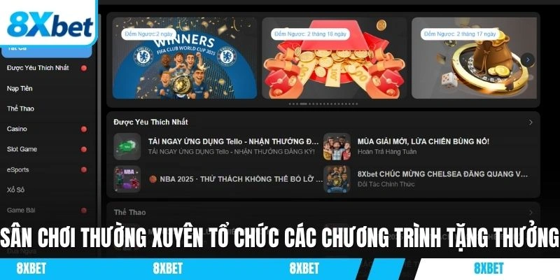Sân chơi thường xuyên tổ chức các chương trình tặng thưởng