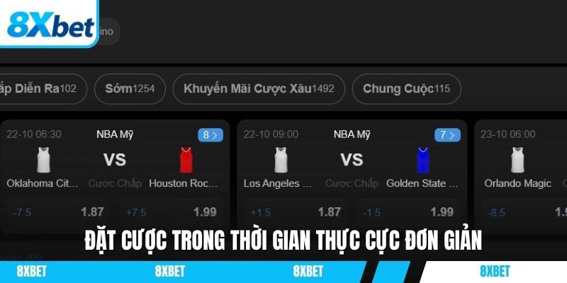 Đặt cược trong thời gian thực cực đơn giản